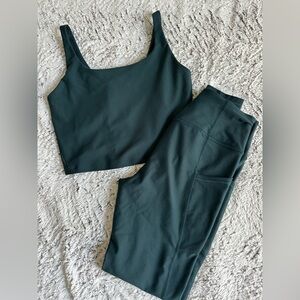 Old Navy Dark Green Leggings and Top Set